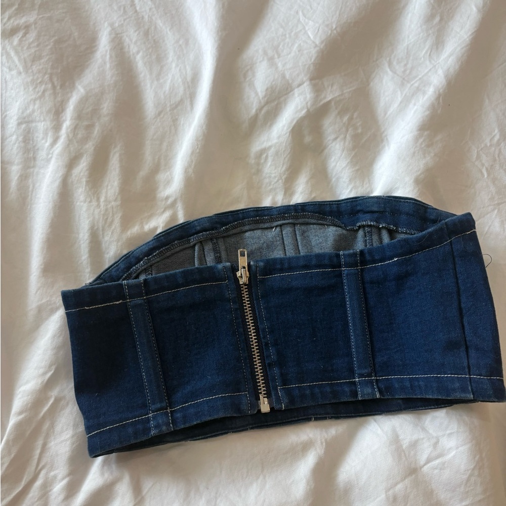 By Dyln Blue Denim Corset and Pants Set - Picture 6 of 6